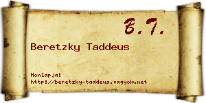 Beretzky Taddeus névjegykártya